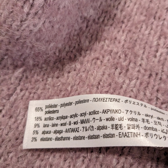Zara Beautiful Lavender Small Oversized Turtleneck Part Wool and Alpaca Sweater - Picture 4 of 4